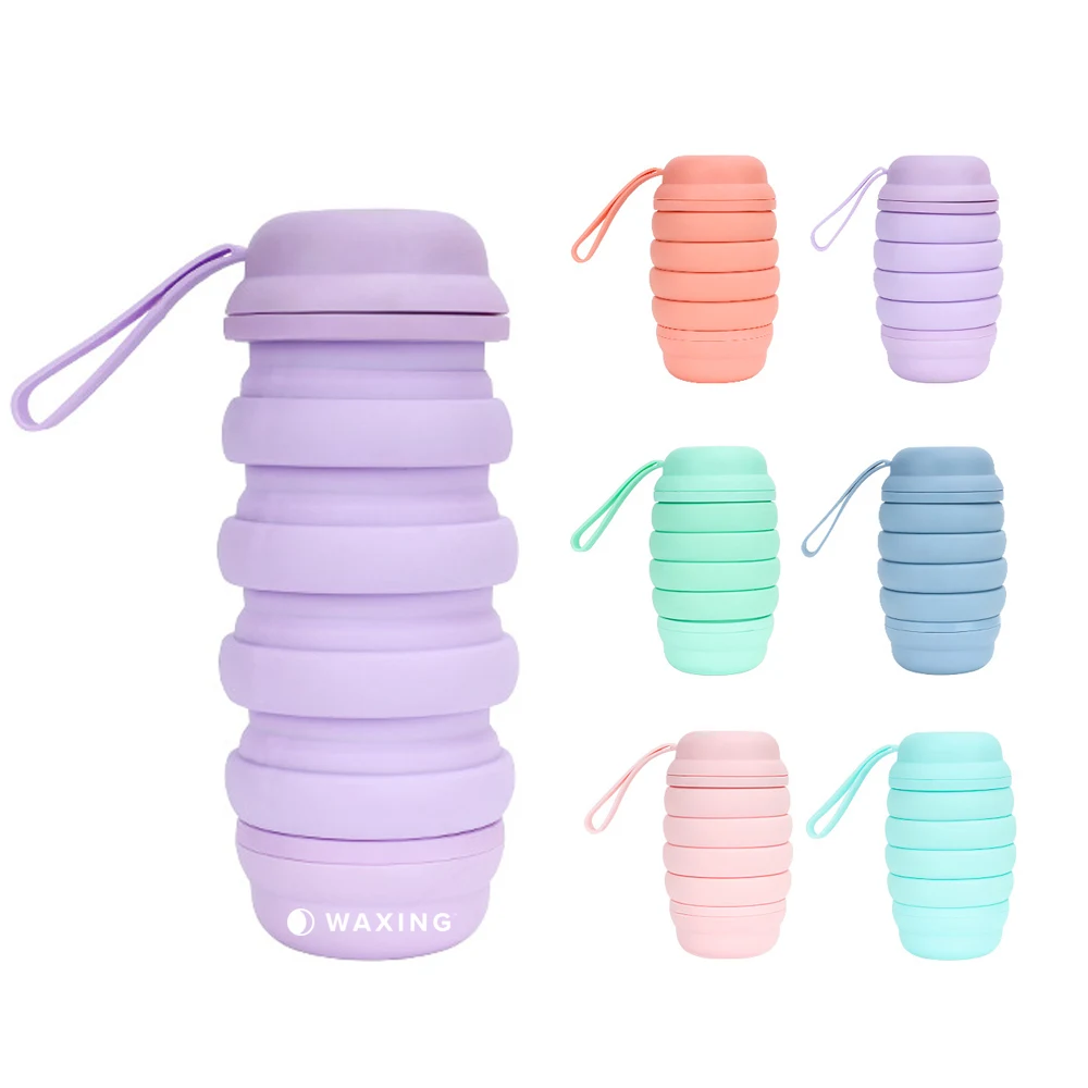 18.5 Oz. Handy Silicone Foldable Water Bottle 1