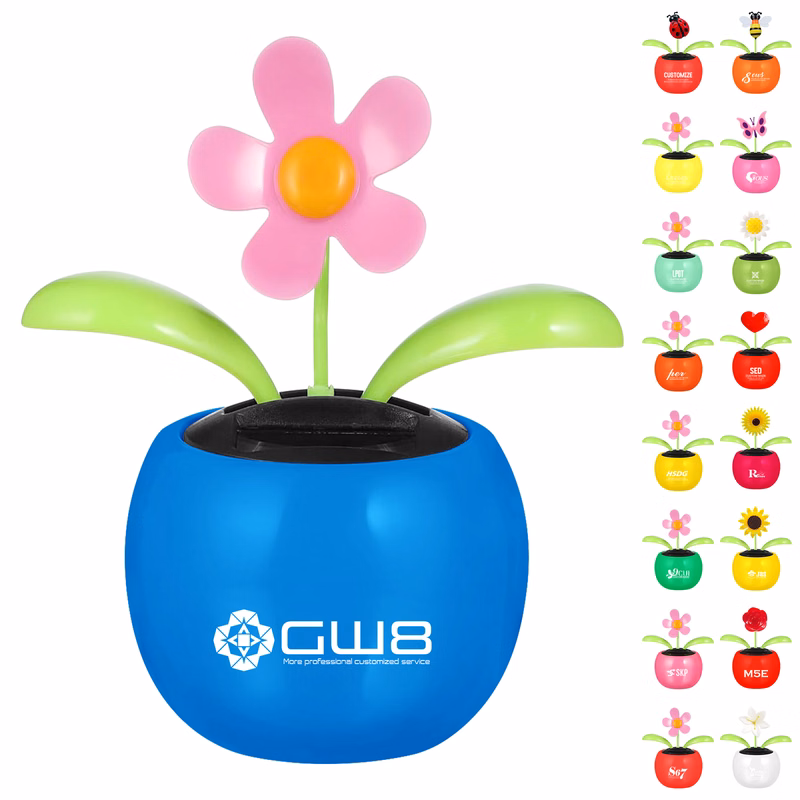 Solar Powered Dancing Flower Car Decor