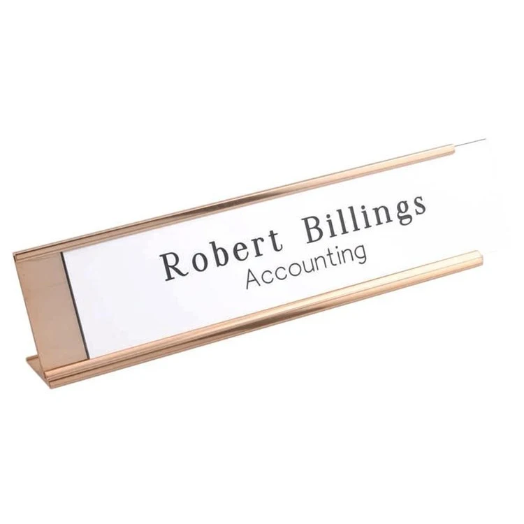 1 1/2" x 10" Desk Name Plate Holder with 1/16" slot. 1