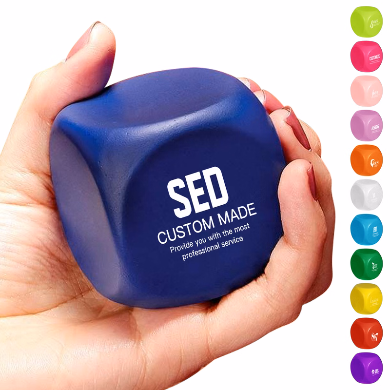 1.6'' Dice Shaped Round Corner Cube Stress Reliever