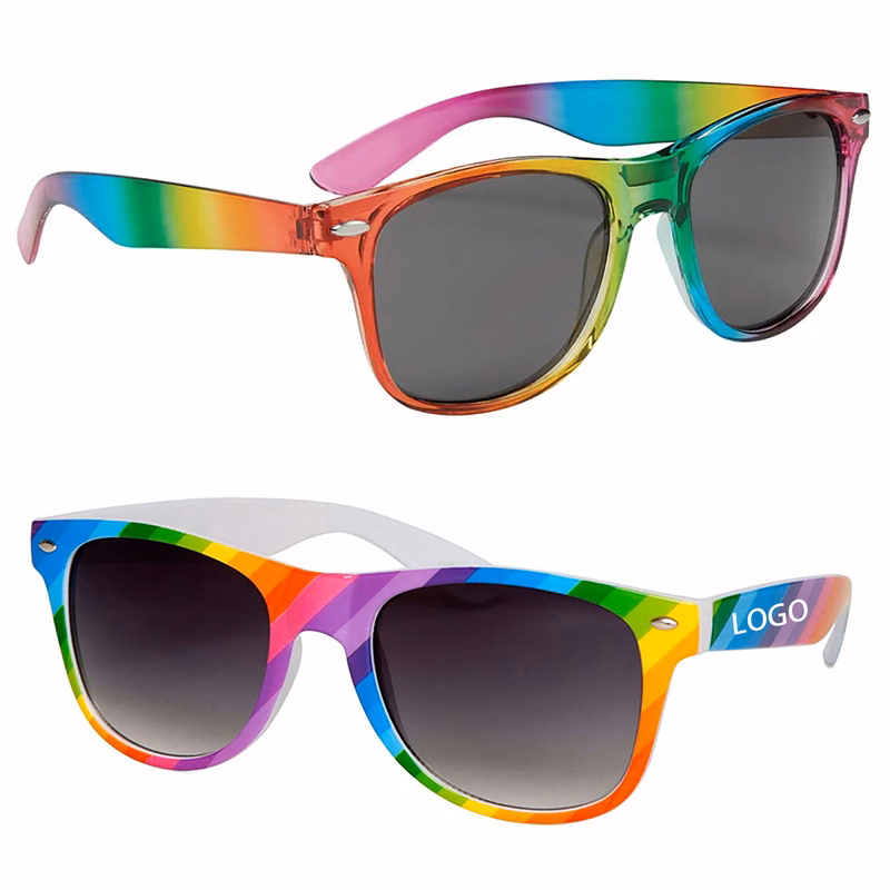 Gravity Shades Rainbow Color Rectangle Frame Sunglass