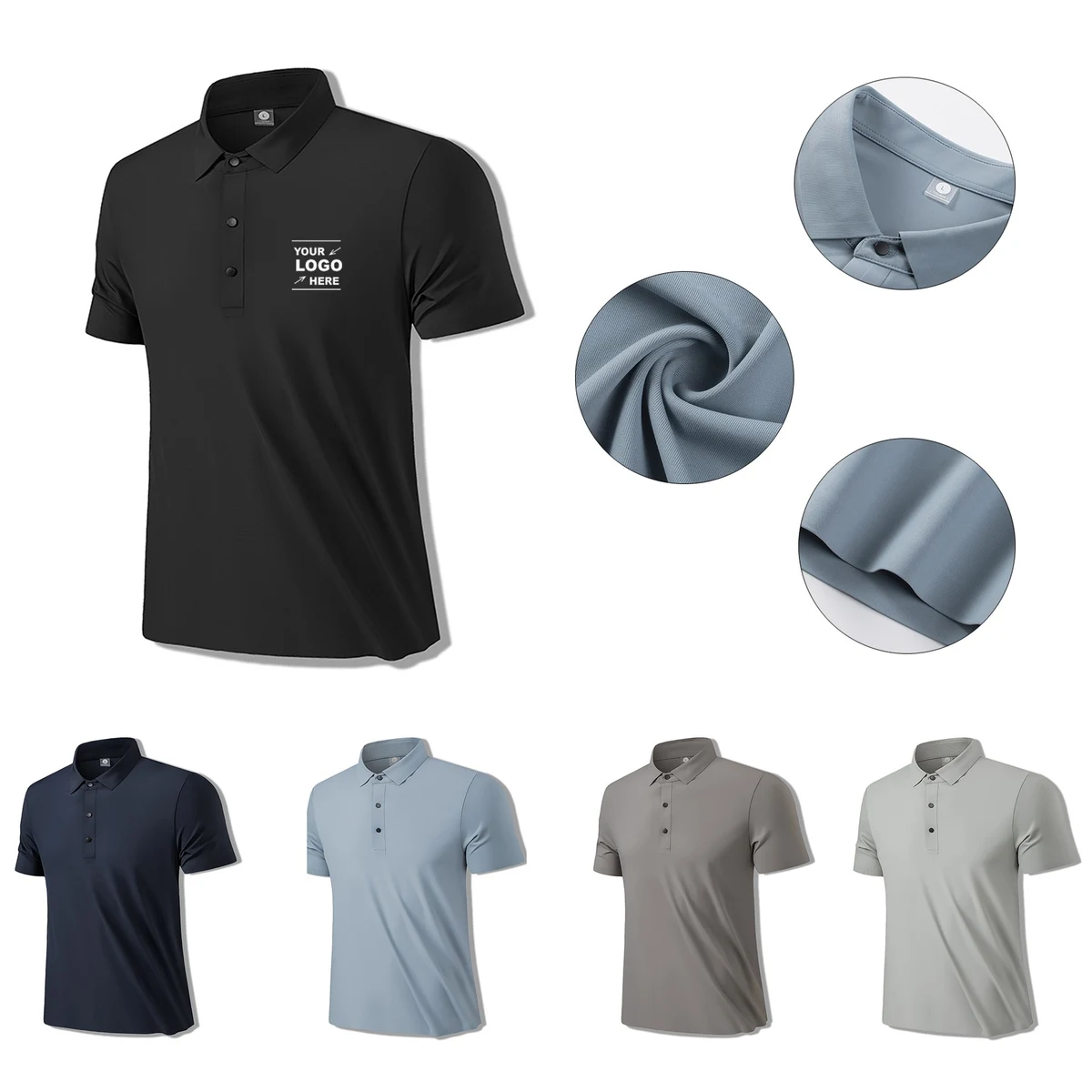 Ice Silk Short Sleeve Polo Shirt 1