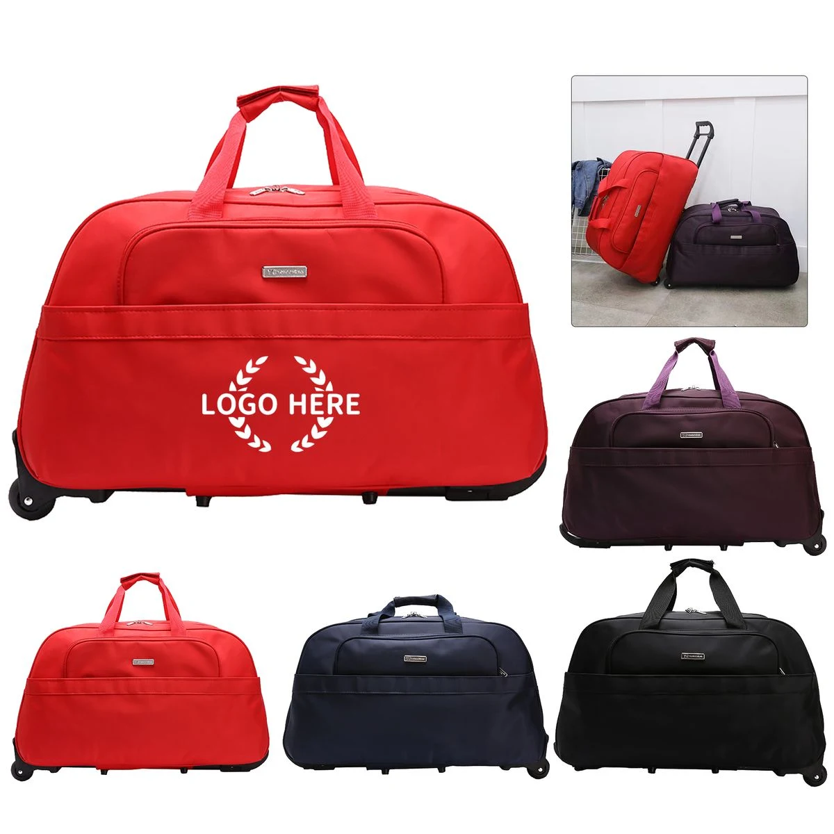 Rolling Travel Duffel Bag with Telescopic Handle 1