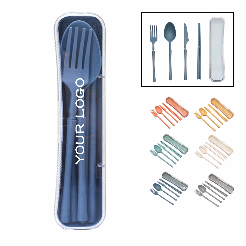 MOQ 20 PCS Wheat Straw Cutlery Set