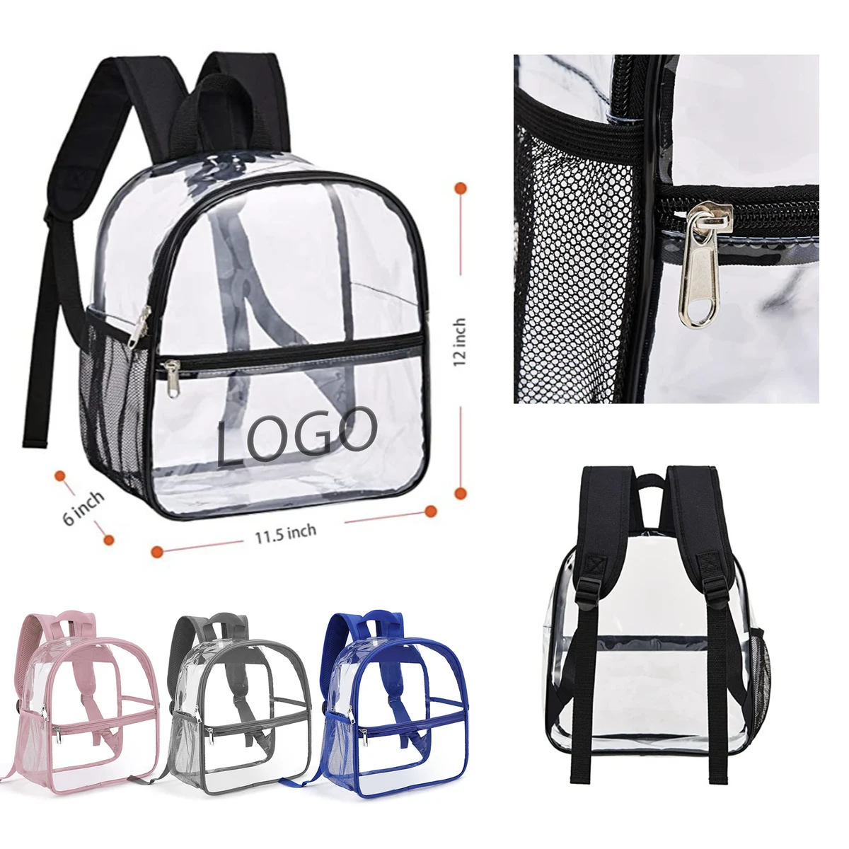 MOQ 10 PCS Clear PVC Transparent Backpack 1