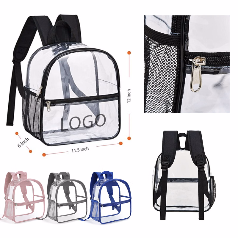 MOQ 10 PCS Clear PVC Transparent Backpack