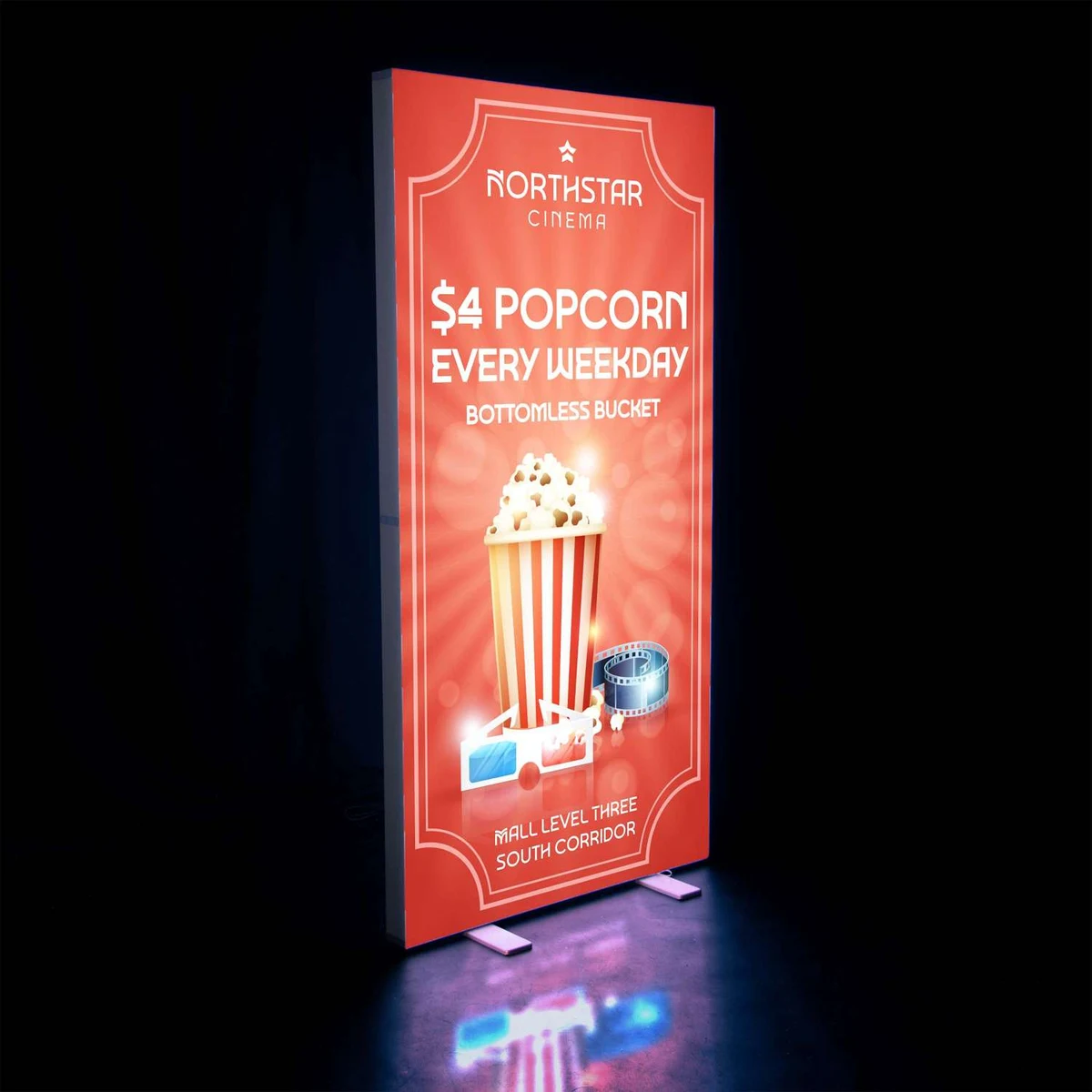 3' x 6.5' Deluxe SEG Glo Floor Display Kit 1