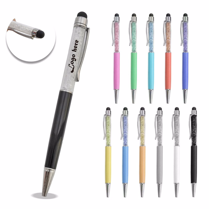 Crystal Ballpoint Pens With Stylus Tip