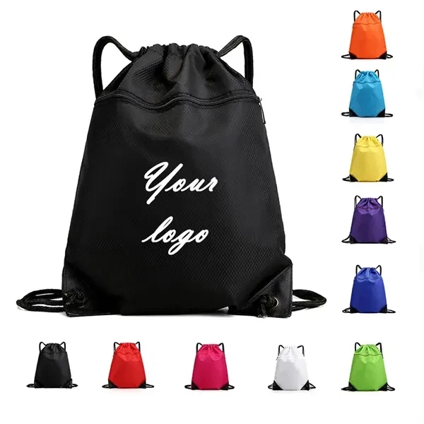 Cinch Sac Bag Drawstring Backpack with Zipper for Work, School and Travel 1