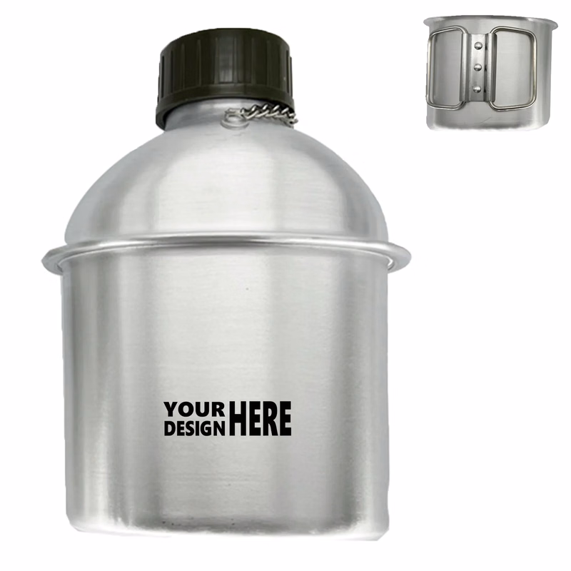 Portable Canteen and Aluminum Cup Set