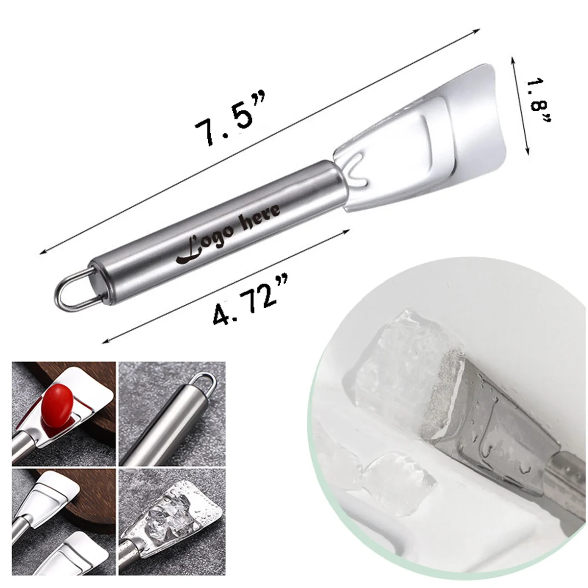 MOQ 50 PCS Stainless Steel Ice Scraper Shovel 1