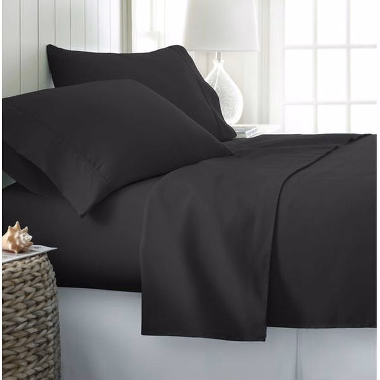 Microfiber Bed Sheets - Black Twin 3 Piece Set