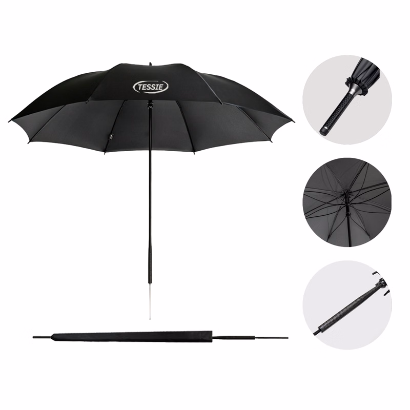 38 in RPET Carbon Fiber Long Handle Umbrella