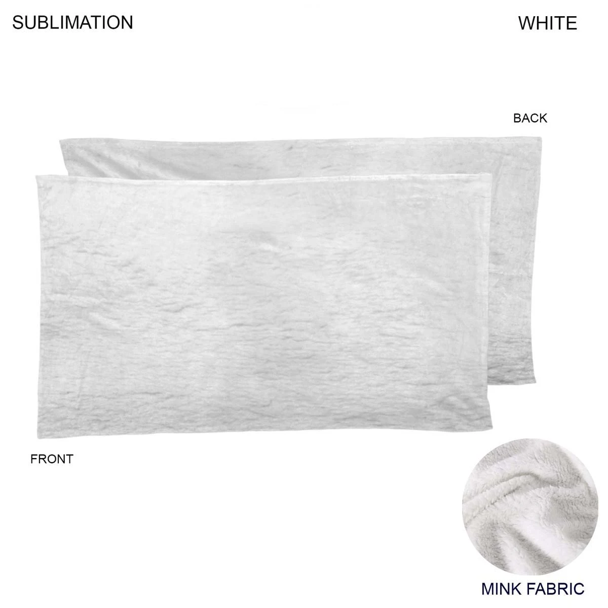 Plush and Cozy Mink Flannel Fleece White Stadium sized Blanket, 30x60, Blank Only 1