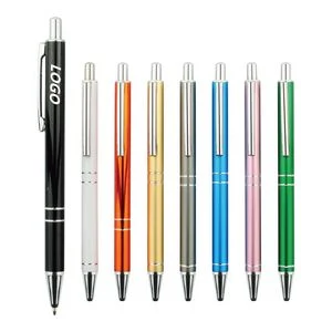 Silver Clip Metal Push Click Action Ball Point Pen 1