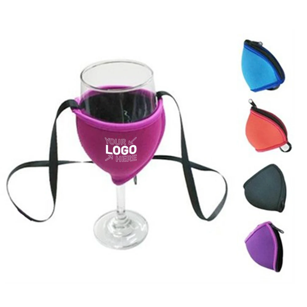 Strap and Zipper Neoprene Wine Glass Cooler 1