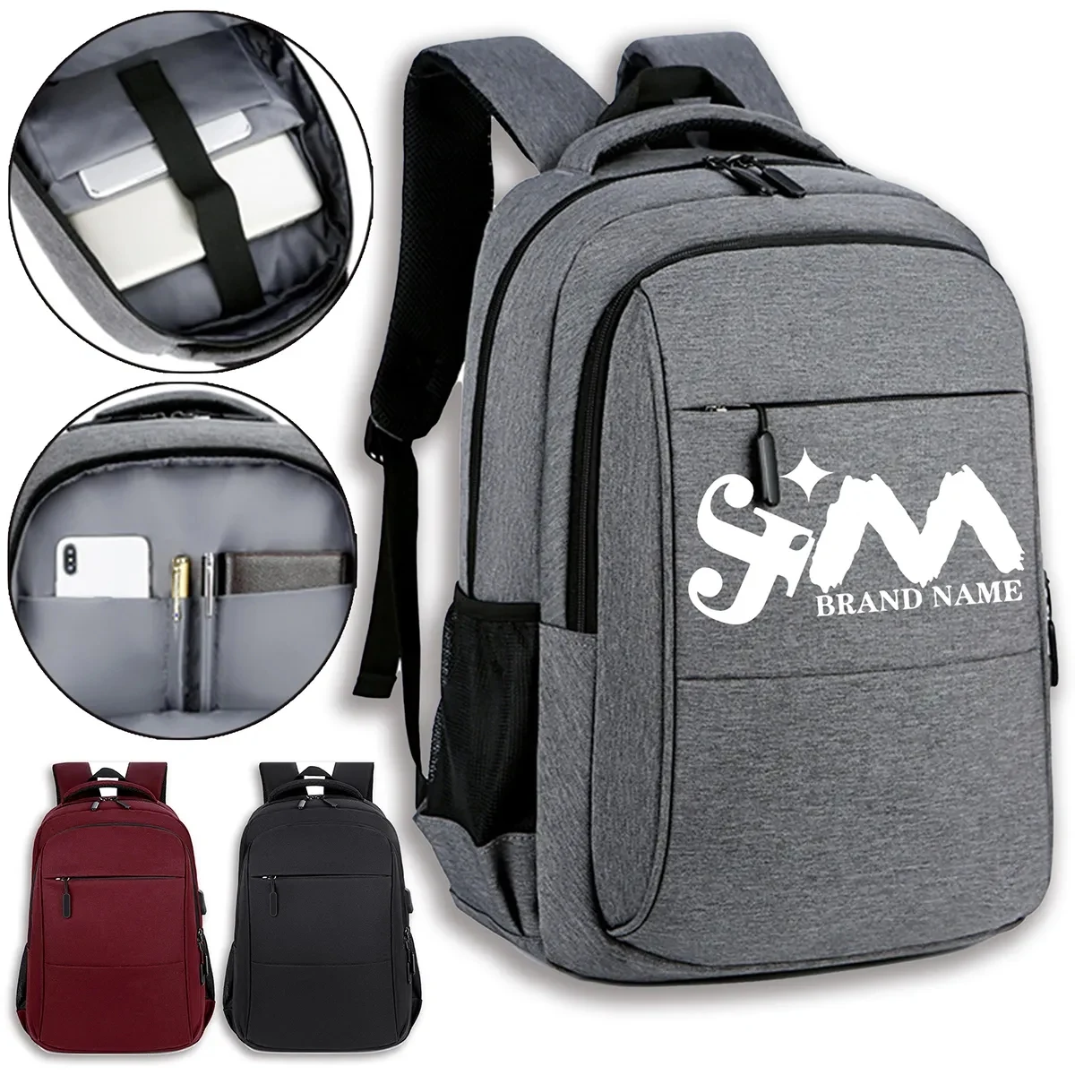 Durable Business Travel Laptop Backpack With USB Charging 1