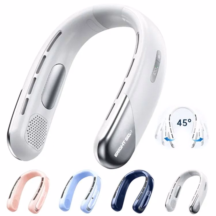 Wearable Bladeless USB Rechargeable Neck Fan with Digital Display