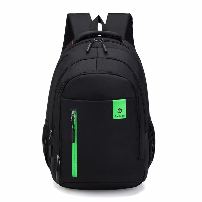 Travel Laptop Backpack With Green Zipper