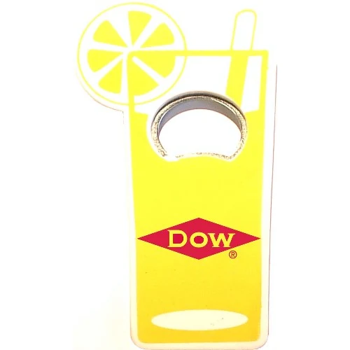 Jumbo size soft drink cup shape magnetic bottle opener with lemon and straw 1