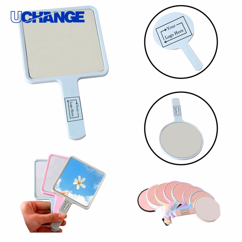 Silkscreen Plastic Handheld Makeup Mirror