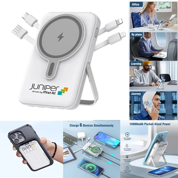 Magnetic Power Bank with Built-in Cables & LED Display 1