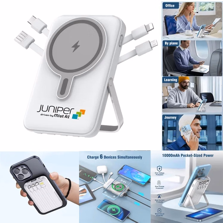 Magnetic Power Bank with Built-in Cables & LED Display