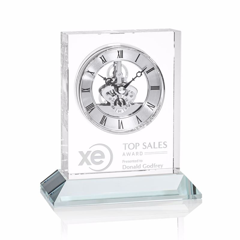 Ashland Clock on Base - Silver Dial