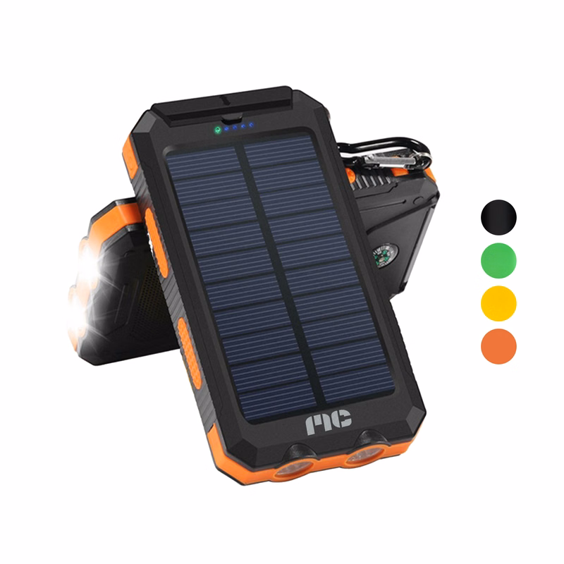 Waterproof Compass Solar Power Bank 10000mah