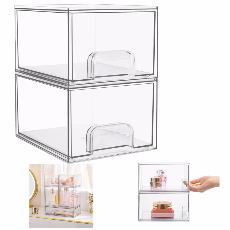 Stackable Makeup Organizer Storage Drawers