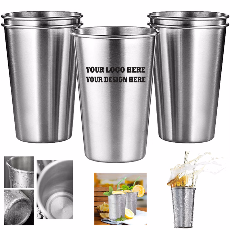 MOQ50Pcs 17 Oz Stainless Steel Beer Cups drinking Glasses