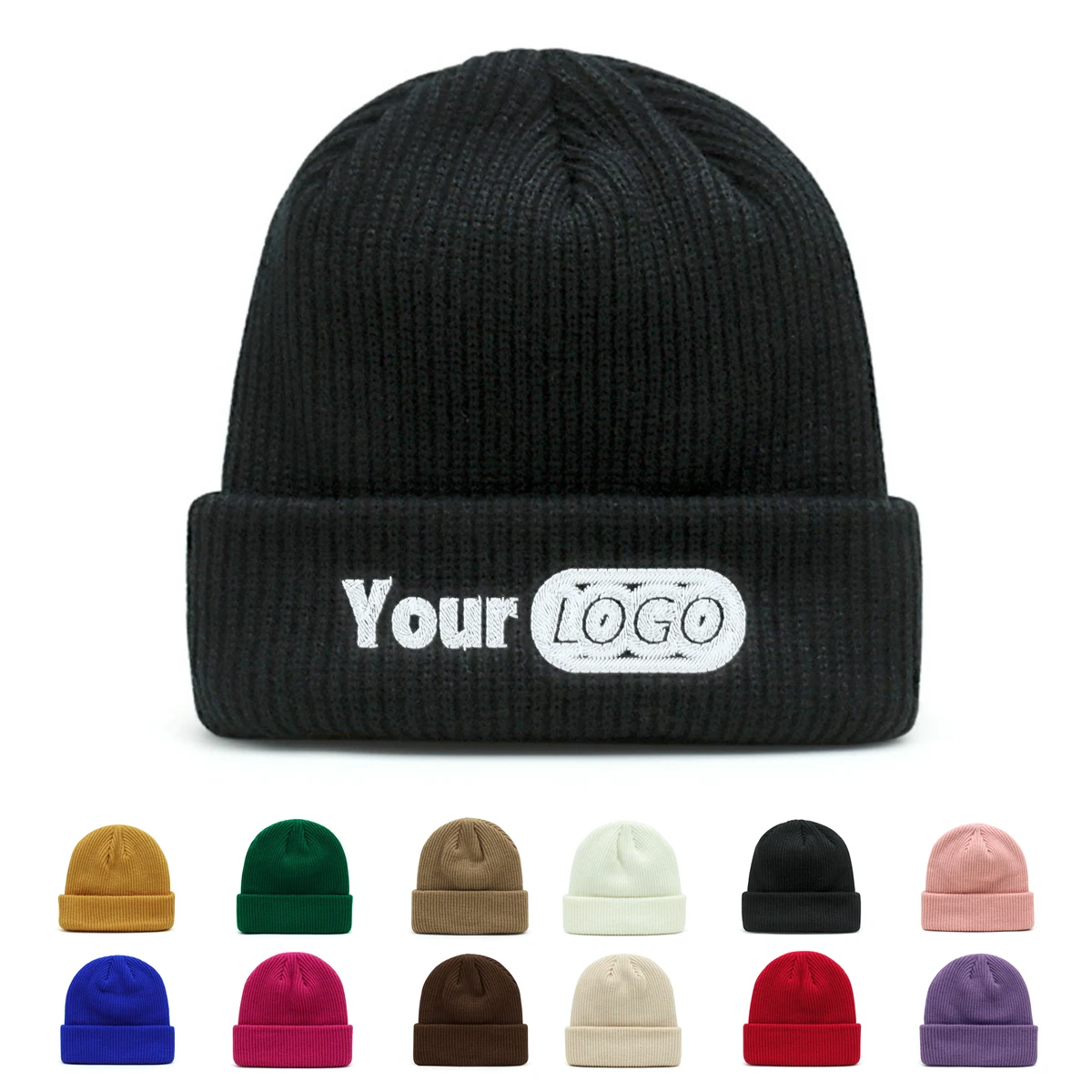 Knitted Acrylic Beanie Hat 1