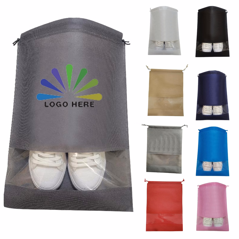Non-Woven Shoe Bag with Clear Window ?C 12.6" ?? 17.3"