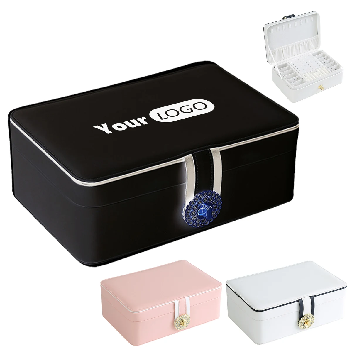 Pu Compact Travel Jewelry Organizer With Secure Closure 1