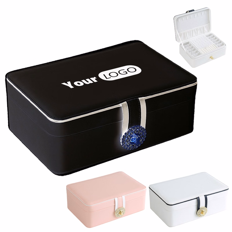 Pu Compact Travel Jewelry Organizer With Secure Closure