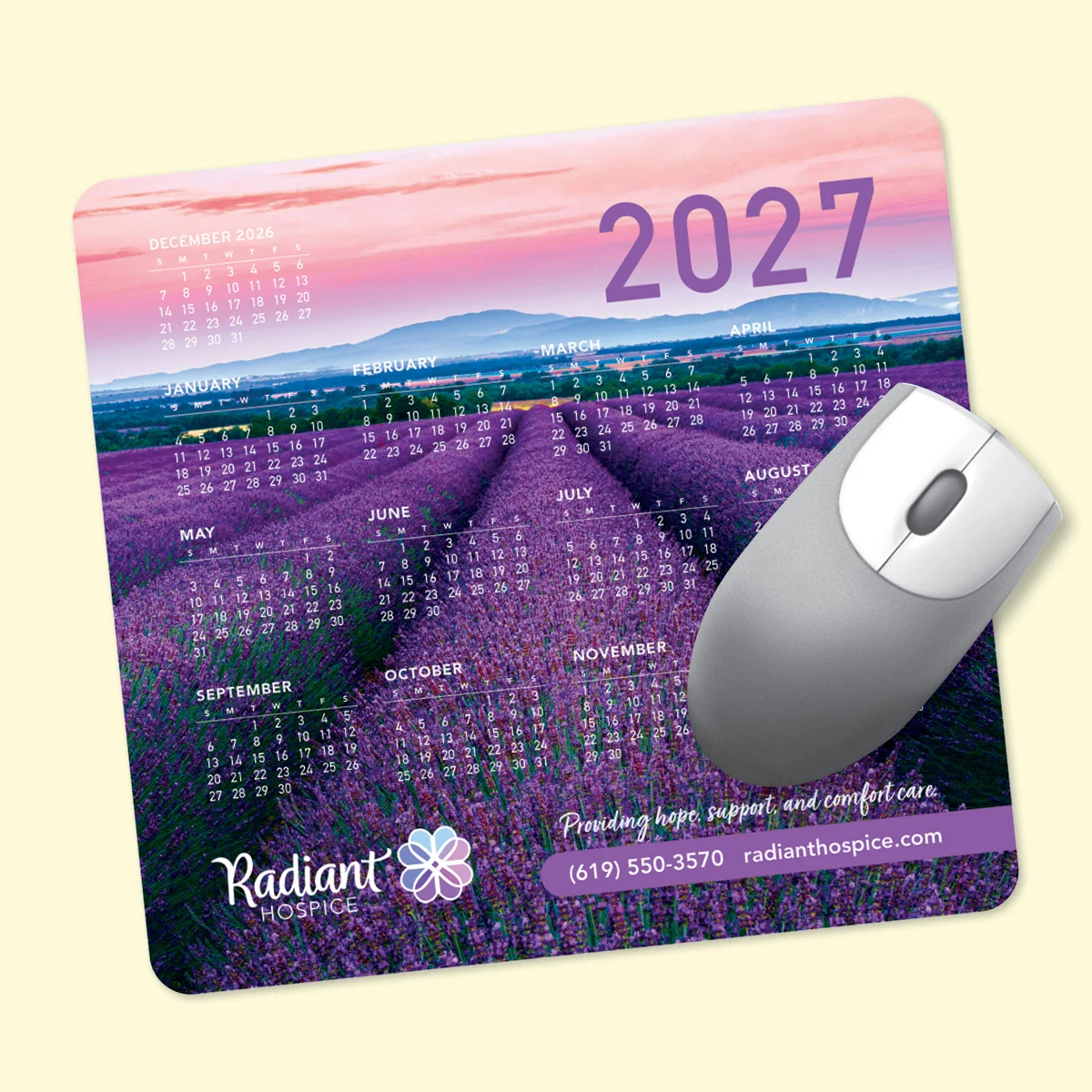 Peel&Place 7.5"x8"x.015" Ultra-Thin Calendar Mouse Pad 1