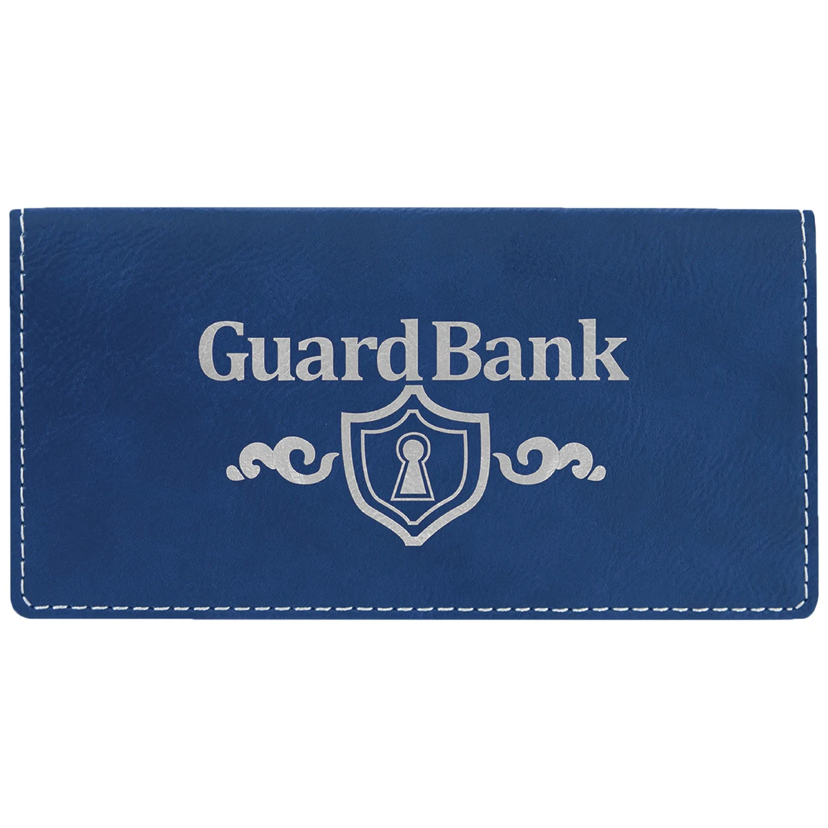 Blue/Silver Leatherette Checkbook Cover 1