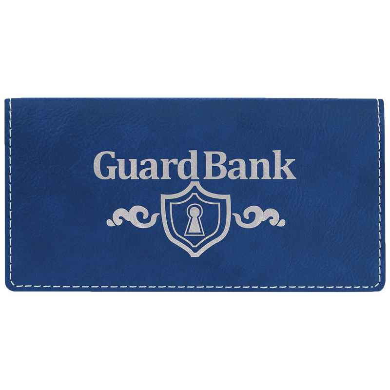 Blue/Silver Leatherette Checkbook Cover