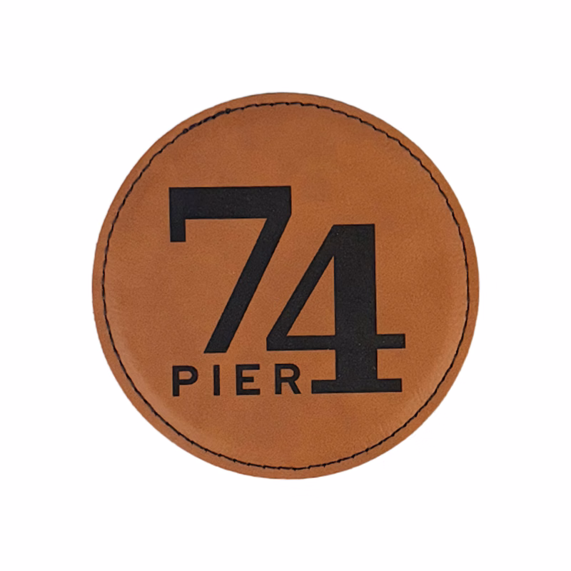4" Round Leatherette Coaster