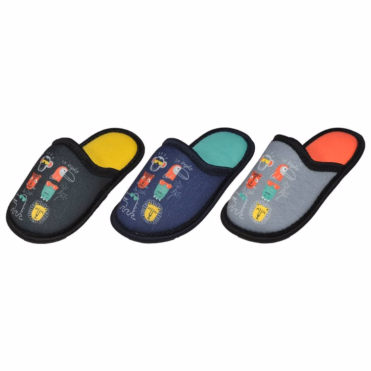 Boy's Slippers - Size 11/12 - 4 Assorted Age 4-8 Years