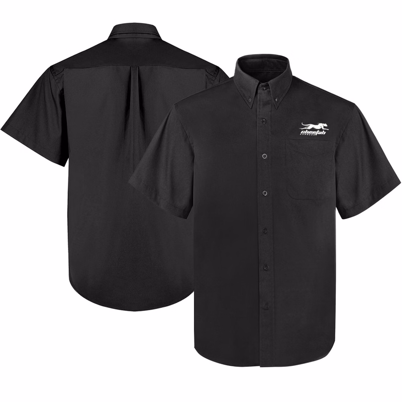 Men's Short Sleeve Twill Button Down Dress Shirt