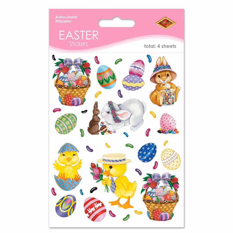 Plus Pak Bunny, Basket & Egg Stickers