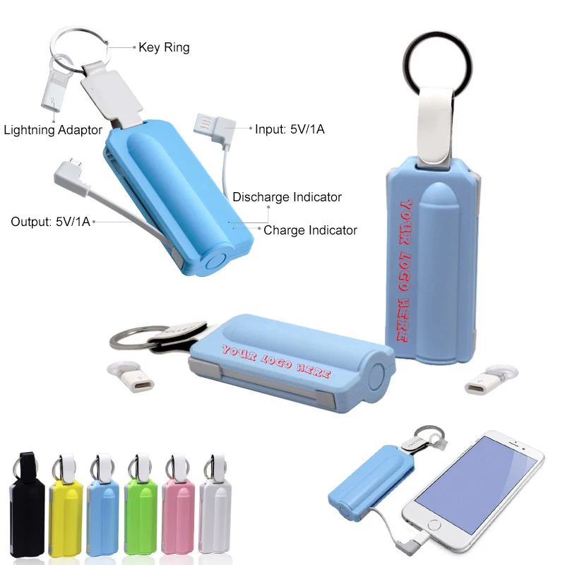 2000 mAh Emergency Power Bank w/ Cables 1