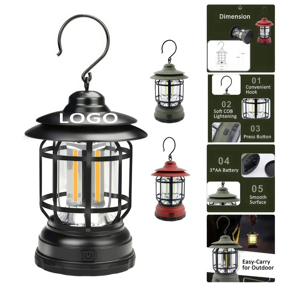 Retro Outdoor Camping & Picnic Lantern - Low/High Lightening 1