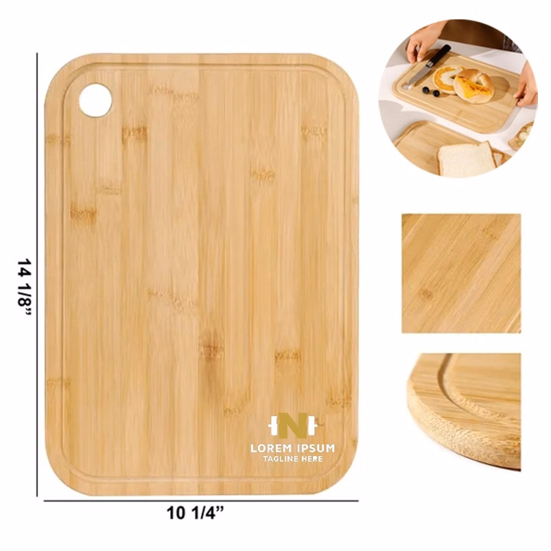 0.5" Thickness Hangable Square Bamboo Cutting Board