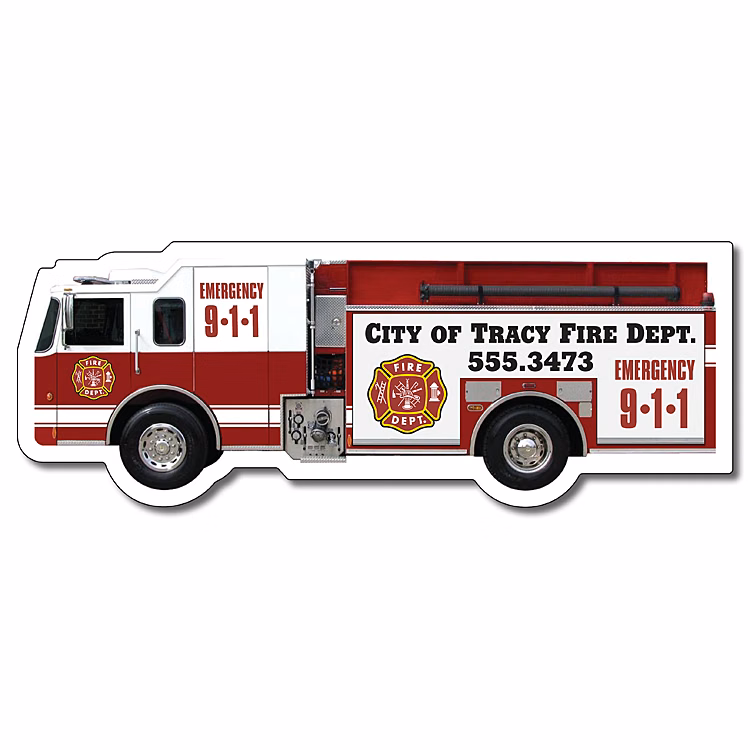 Magnet - Fire Truck Shape (5.125x1.9) - 30 Mil.