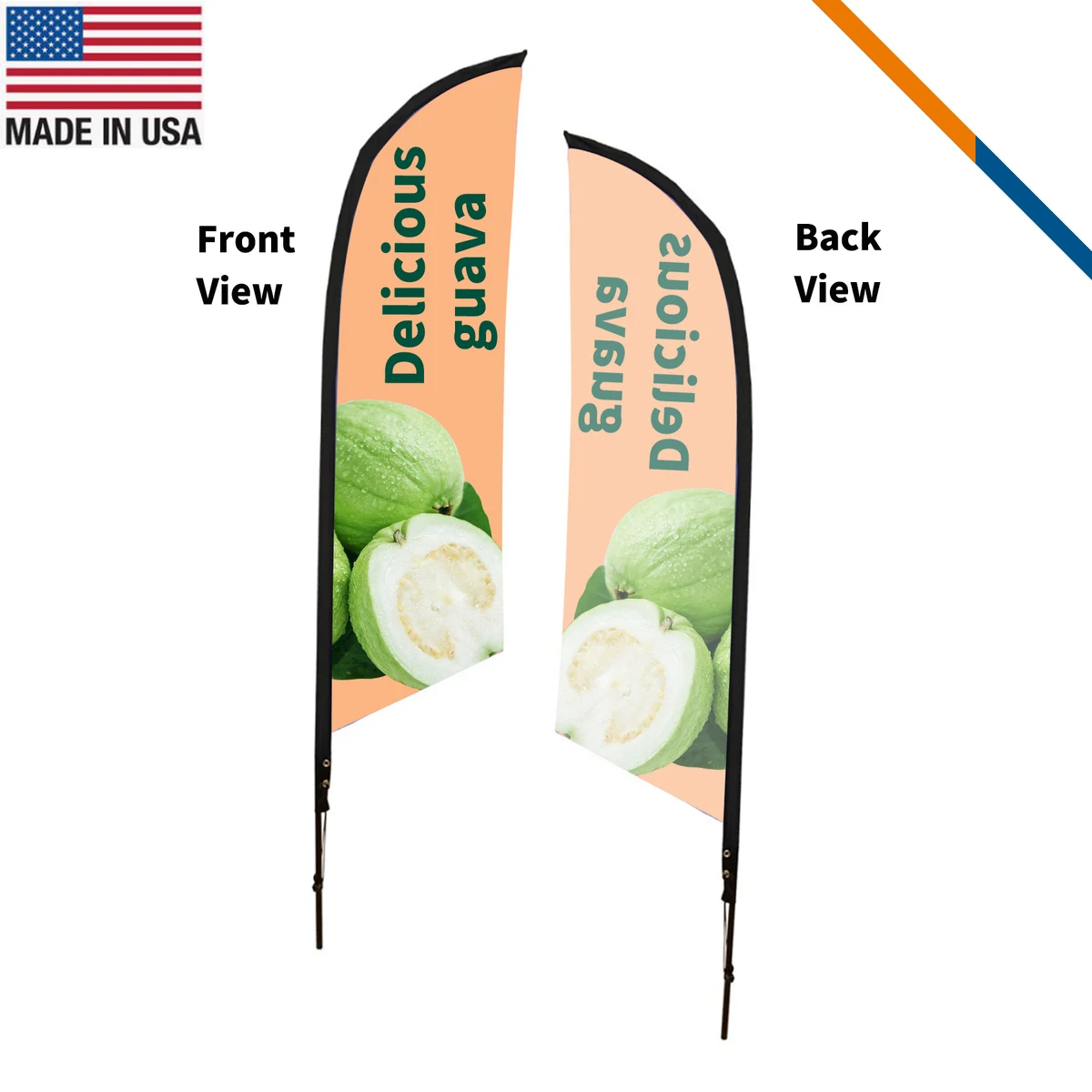 9' Orchid Single-Sided Angle Flag 1