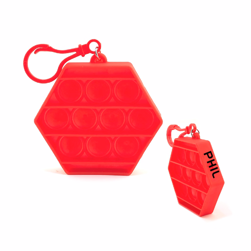 Hexagon Push Bubble Fidget Sensory Toy With Buckle