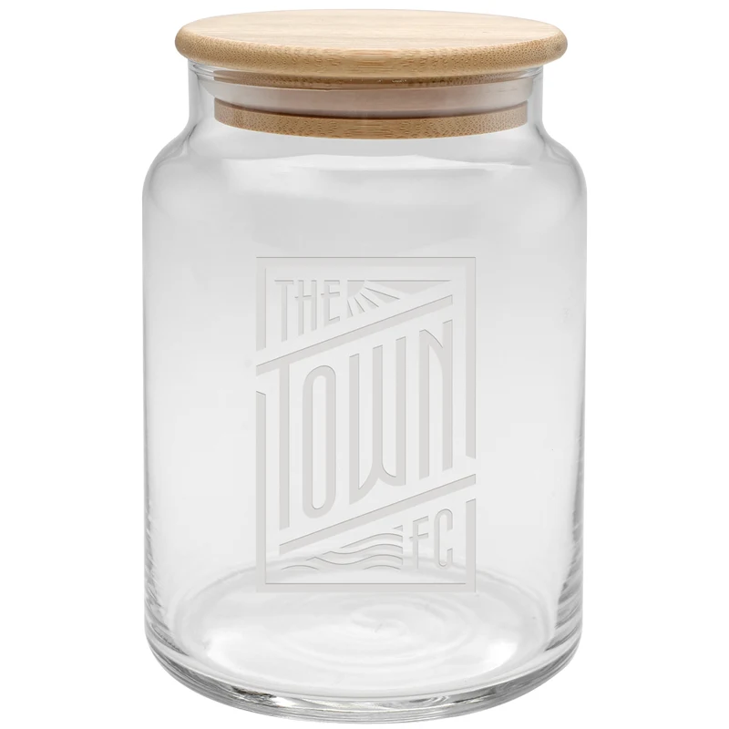 26 oz. Etched Apothecary Jar with Bamboo Lid 1