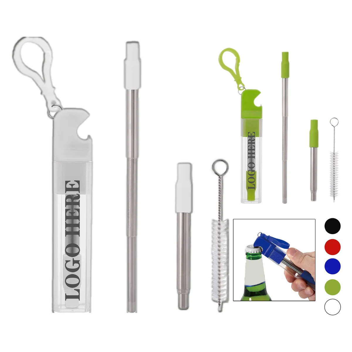 Buildable Straw Kit in Travel Case with Carabiner 1